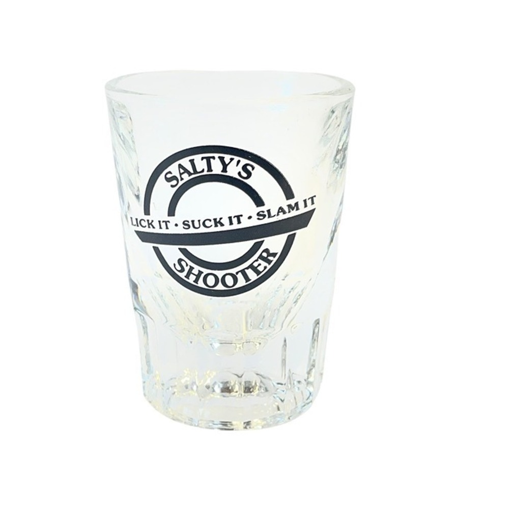 Salty's Shooter Shot Glass Lick It‎ Suck It Slam It Barware Novelty